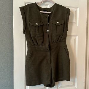 Super cute Army Green Romper by Express Size 10 Never worn. Still have tags
